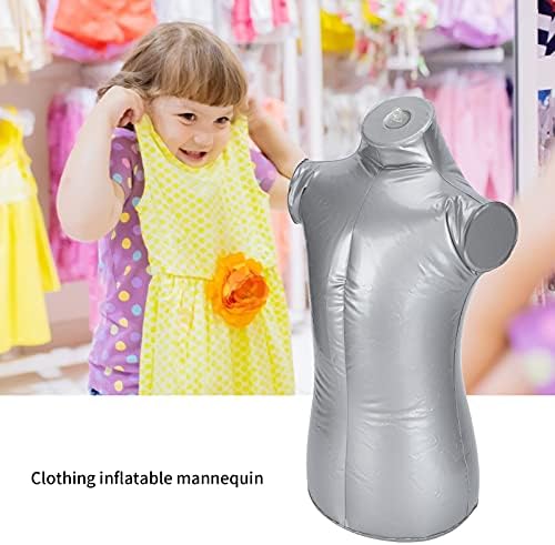 Багажник за изложба на детски облекла от PVC сив цвят, преносим модел надуваеми манекени за горната част на тялото деца за витринных