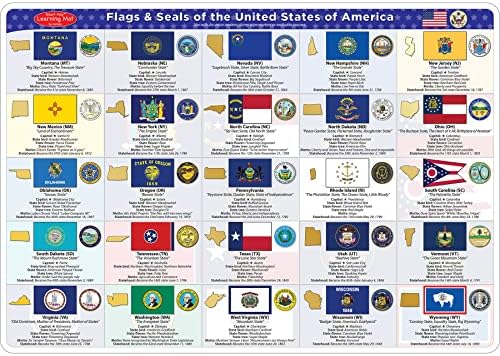 Двустранен обучение на тепиха Ашли Productions Smart Поли, 12 x 17, с държавни знамена на САЩ, опаковка от 10