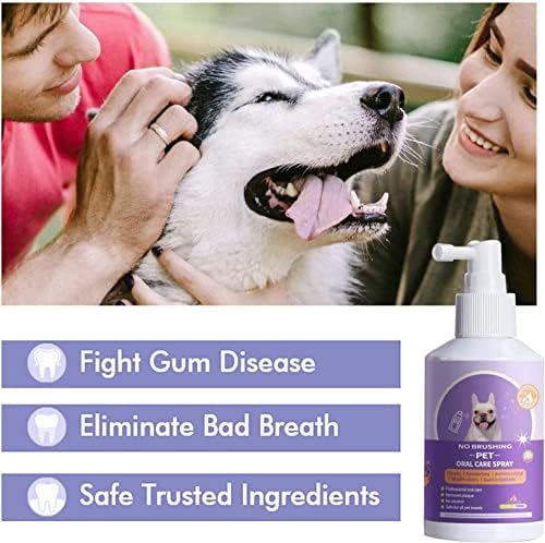 ( ефективност) Спрей за почистване на зъбите за Кучета и котки, Спрей за почистване на устната кухина домашни любимци, Спрей